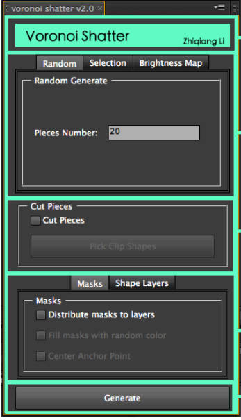 Voronoi Shatter(AE图层随机破碎填充脚本)